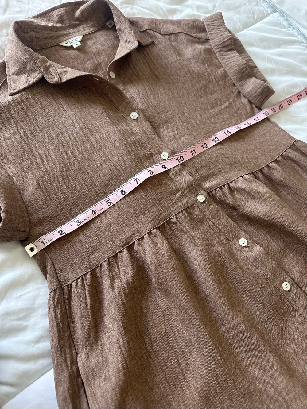 Max Studio Tiered Button-Front Casual Dress - Picture 4 of 8